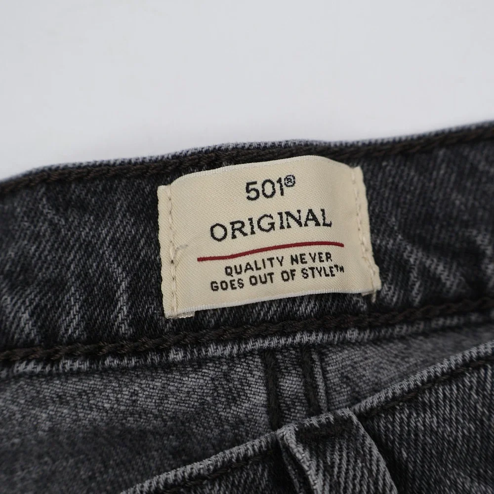 Levi's 501 Original Jeans Mens 28x32 Black Faded Straight Leg Button Fly Premium